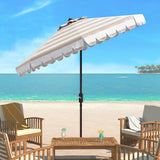 SAFAVIEH Nargiz Single Scallop Striped 9 Ft Crank Umbrella