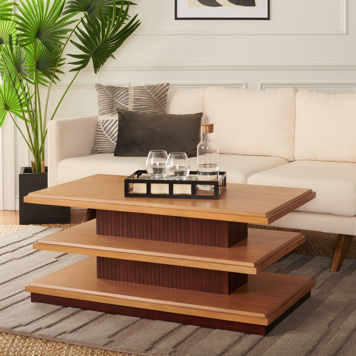 SAFAVIEH Natali 2-Shelf Coffee Table - 42" L x 23" D x 18" H - 42Wx23Dx18H