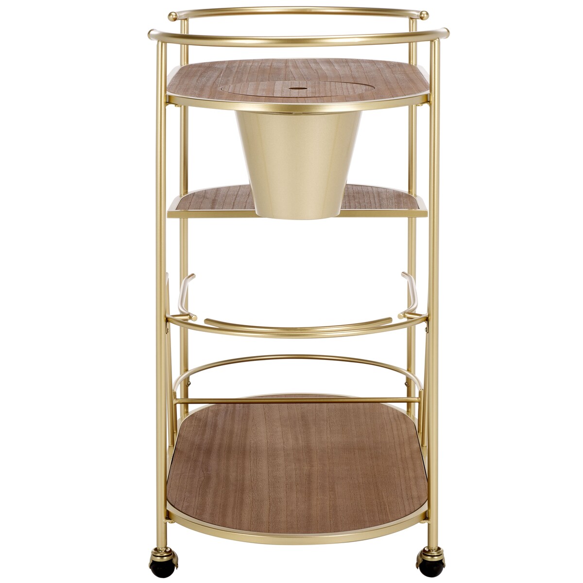 SAFAVIEH Natavan 2-Tier Bar Cart with Bucket - 32 In. W x 18.3 In. D x 34.3 In. H - 32Wx18Dx34H