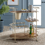 SAFAVIEH Natavan 2-Tier Bar Cart with Bucket - 32 In. W x 18.3 In. D x 34.3 In. H - 32Wx18Dx34H