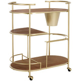 SAFAVIEH Natavan 2-Tier Bar Cart with Bucket - 32 In. W x 18.3 In. D x 34.3 In. H - 32Wx18Dx34H