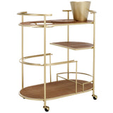 SAFAVIEH Natavan 2-Tier Bar Cart with Bucket - 32 In. W x 18.3 In. D x 34.3 In. H - 32Wx18Dx34H