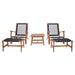 SAFAVIEH Natividad Outdoor Solid Wood Chaise Lounge Chair & Stool Set of 2 (Includes End Table) - 26W x 33D x 35H