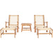 SAFAVIEH Natividad Outdoor Solid Wood Chaise Lounge Chair & Stool Set of 2 (Includes End Table) - 26W x 33D x 35H