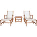 SAFAVIEH Natividad Outdoor Solid Wood Chaise Lounge Chair & Stool Set of 2 (Includes End Table) - 26W x 33D x 35H