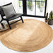 SAFAVIEH Natural Damla Fiber Farmhouse Round Area Rug