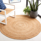 SAFAVIEH Natural Damla Fiber Farmhouse Round Area Rug