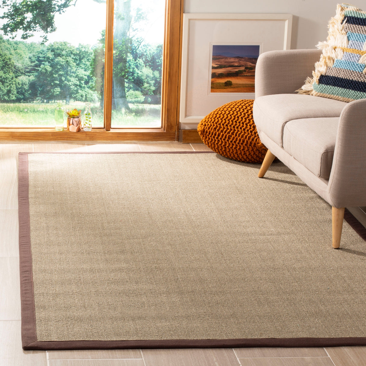 SAFAVIEH Natural Fiber Alleen Casual Border Sisal Rug