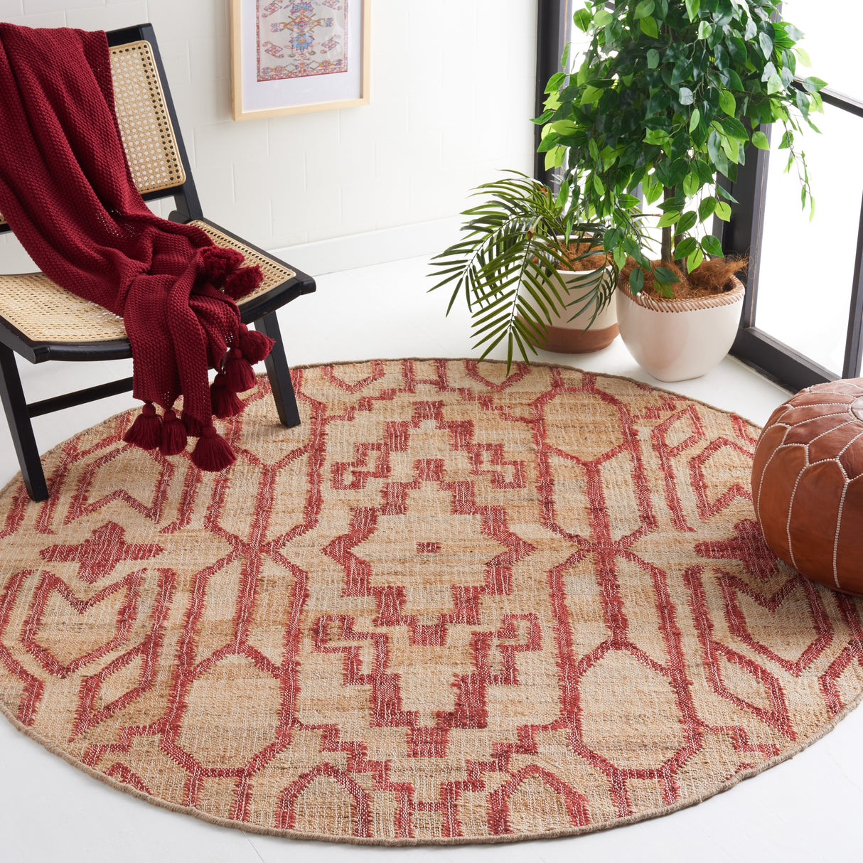 SAFAVIEH Natural Fiber Erla Boho Jute Rug