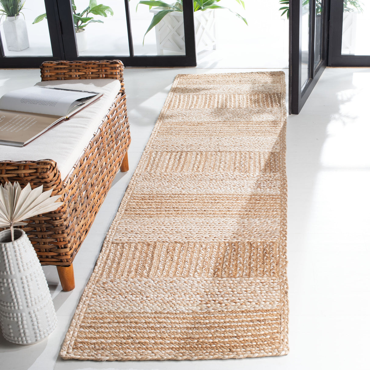 SAFAVIEH Natural Fiber Jessye Stripe Jute Rug