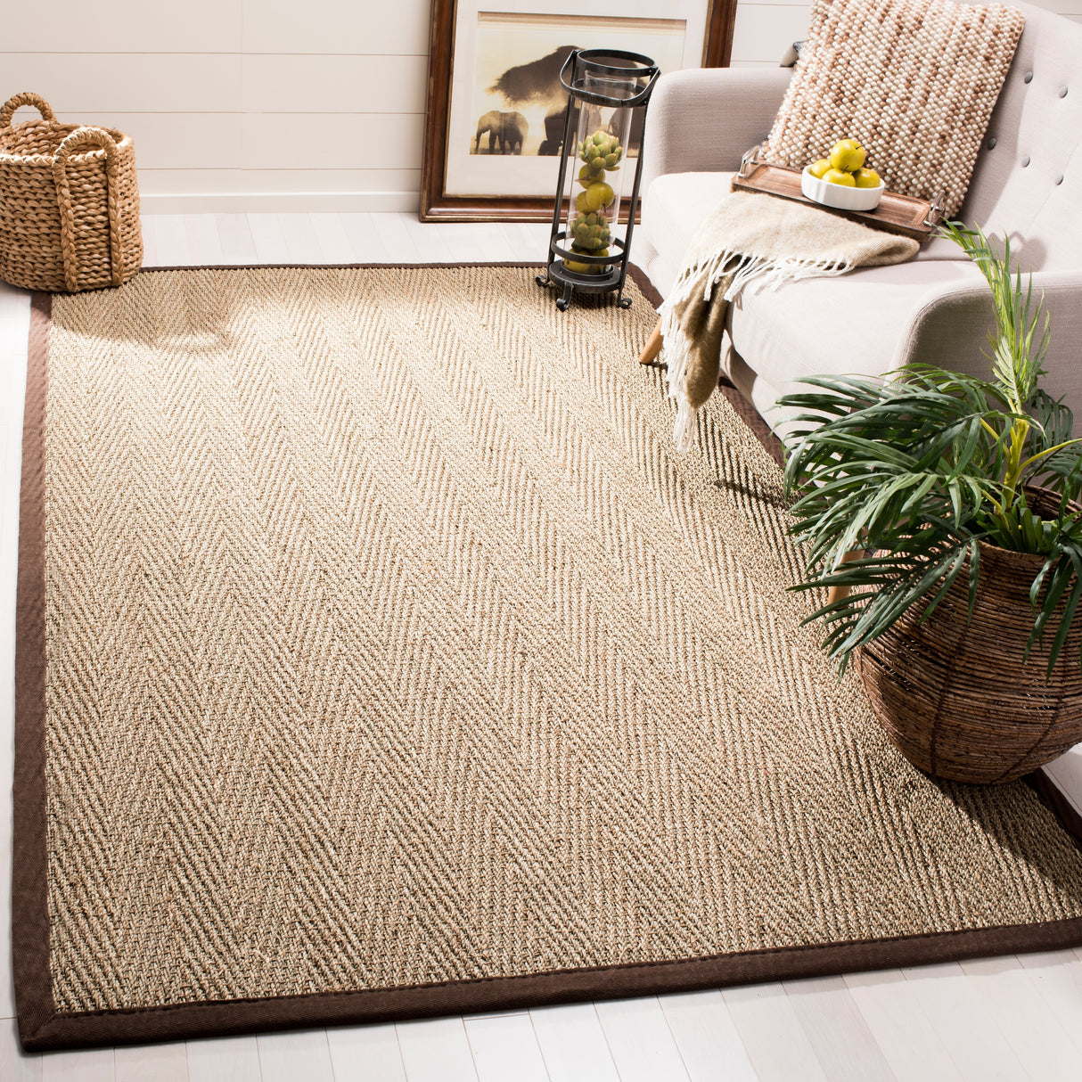 SAFAVIEH Natural Fiber Trilby Herringbone Seagrass Rug