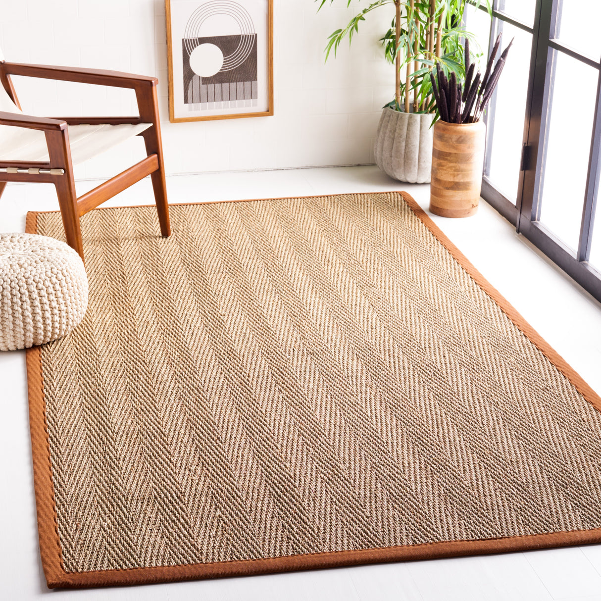 SAFAVIEH Natural Fiber Trilby Herringbone Seagrass Rug