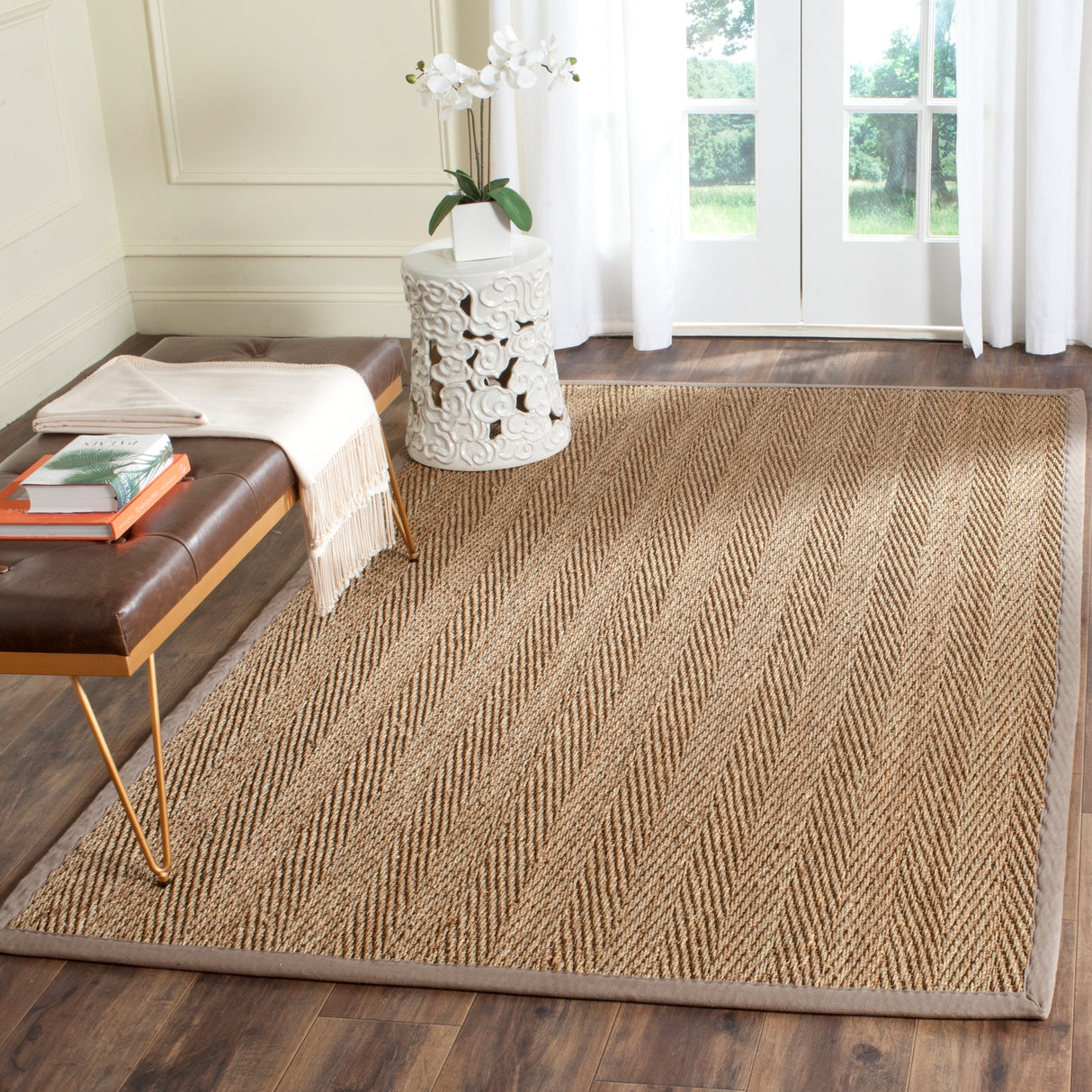 SAFAVIEH Natural Fiber Trilby Herringbone Seagrass Rug