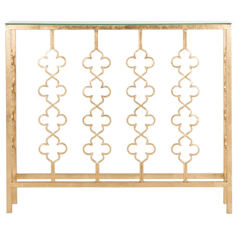 SAFAVIEH Nazaria Antique Gold Leaf Console Table - 43.3" x 8" x 37.4" - 43Wx8Dx37H