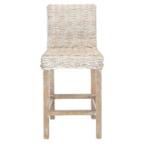 SAFAVIEH Nazmije Rattan 24-inch Counter Stool - 20Wx19Dx37H