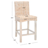 SAFAVIEH Nazmije Rattan 24-inch Counter Stool - 20Wx19Dx37H