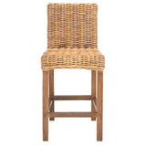 SAFAVIEH Nazmije Rattan 24-inch Counter Stool - 20Wx19Dx37H