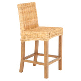 SAFAVIEH Nazmije Rattan 24-inch Counter Stool - 20Wx19Dx37H