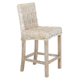 SAFAVIEH Nazmije Rattan 24-inch Counter Stool - 20Wx19Dx37H