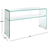 SAFAVIEH Nelie Tempered Glass 1-Shelf Console Table - 53 In. W x 14 In. D x 30 In. H - 53Wx14Dx30H