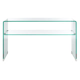 SAFAVIEH Nelie Tempered Glass 1-Shelf Console Table - 53 In. W x 14 In. D x 30 In. H - 53Wx14Dx30H