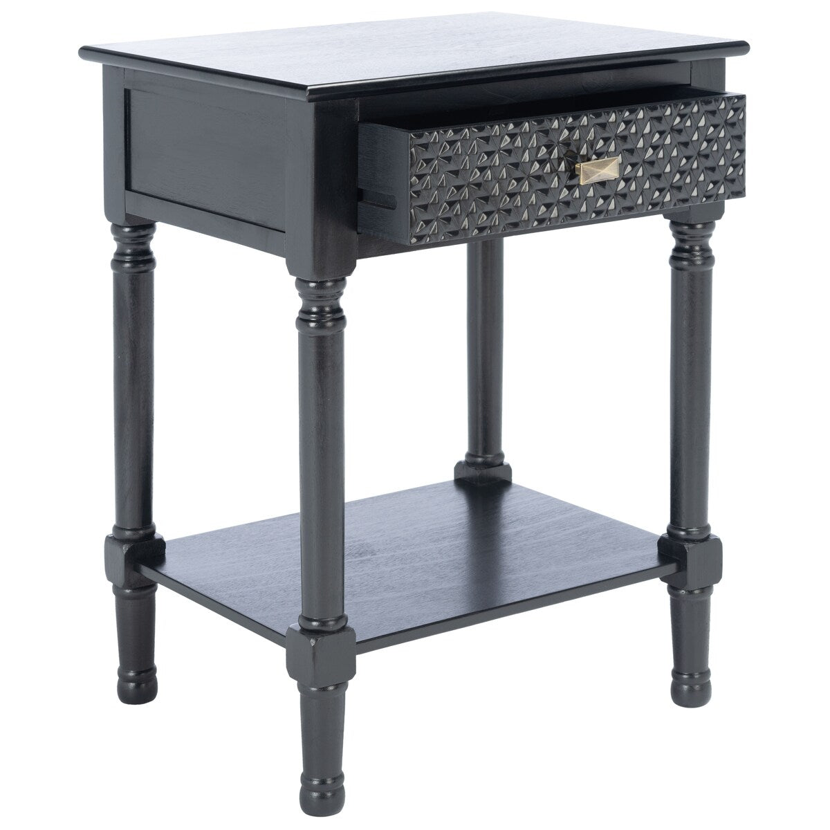 SAFAVIEH Nelja 1-Drawer Bottom Shelf Accent Table - 19" W x 15.8" L x 26" H - 19Wx16Dx26H