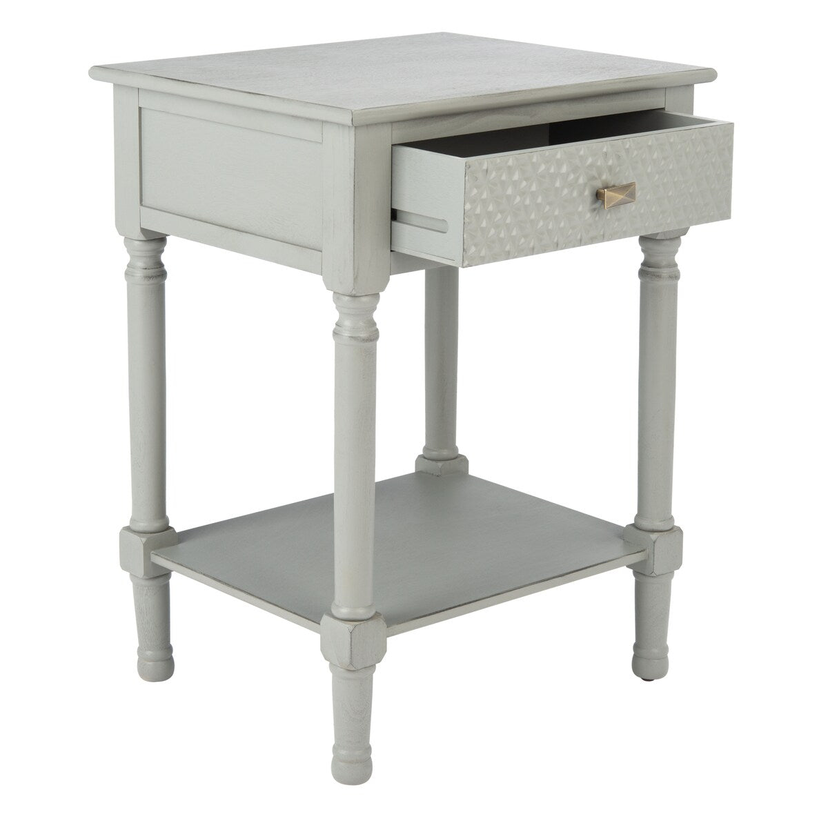 SAFAVIEH Nelja 1-Drawer Bottom Shelf Accent Table - 19" W x 15.8" L x 26" H - 19Wx16Dx26H