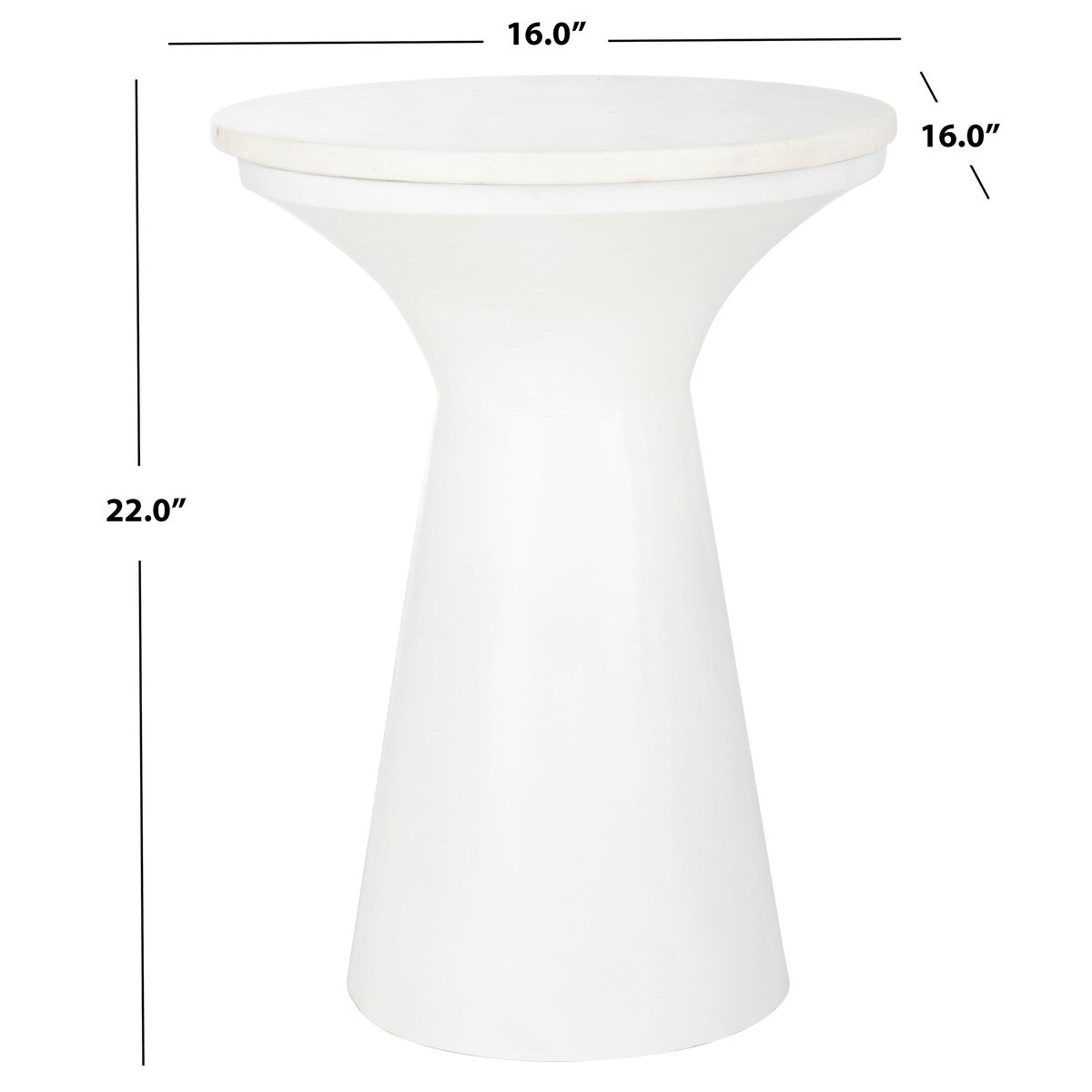 SAFAVIEH Nevada Pedestal End Table - 16" x 16" x 22" - 16Wx16Dx22H