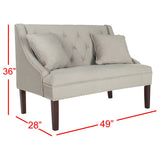 SAFAVIEH Nevjanka Modern Loveseat Settee - 49" x 28" x 36" - 49Wx28Dx36H