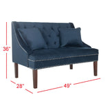 SAFAVIEH Nevjanka Modern Loveseat Settee - 49" x 28" x 36" - 49Wx28Dx36H