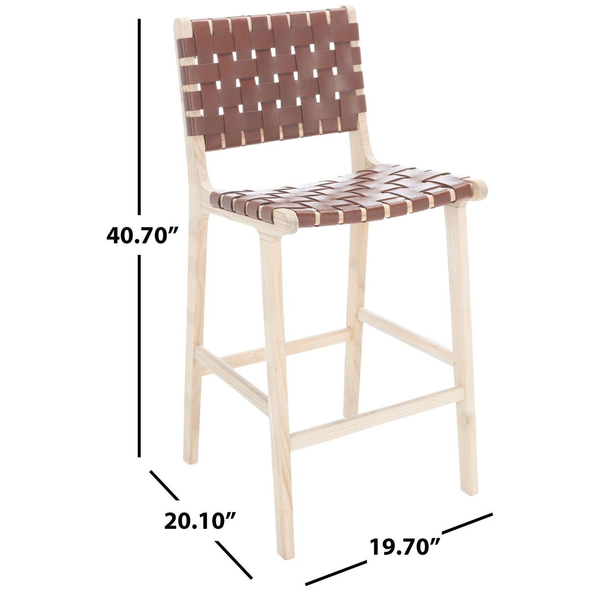 SAFAVIEH Nileema 27-inch Woven Counter Stool - 19.7" x 20.1" x 40.7" - 20Wx20Dx41H