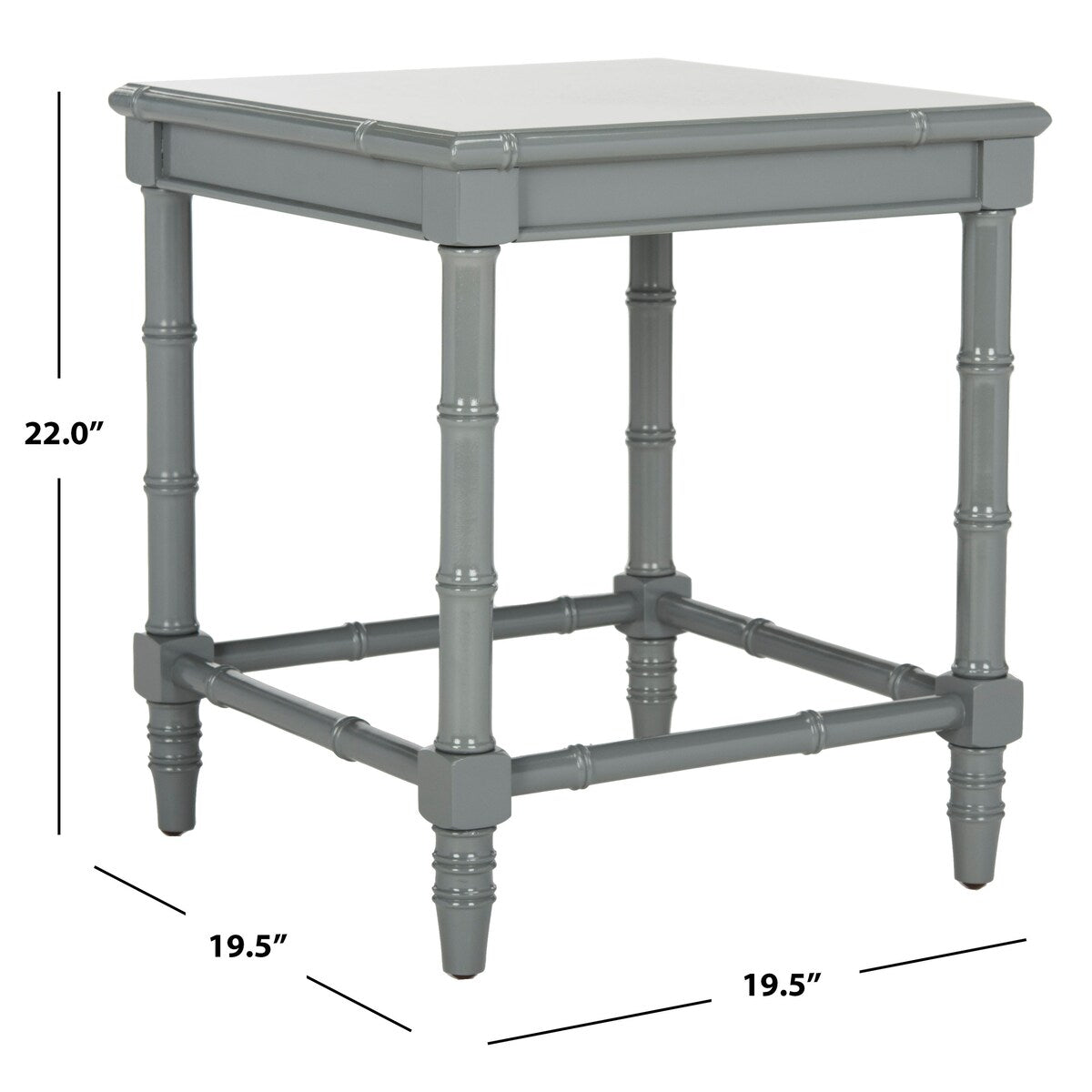 SAFAVIEH Ninni Grey Accent Table - 19.5" x 19.5" x 22" - 20Wx20Dx22H