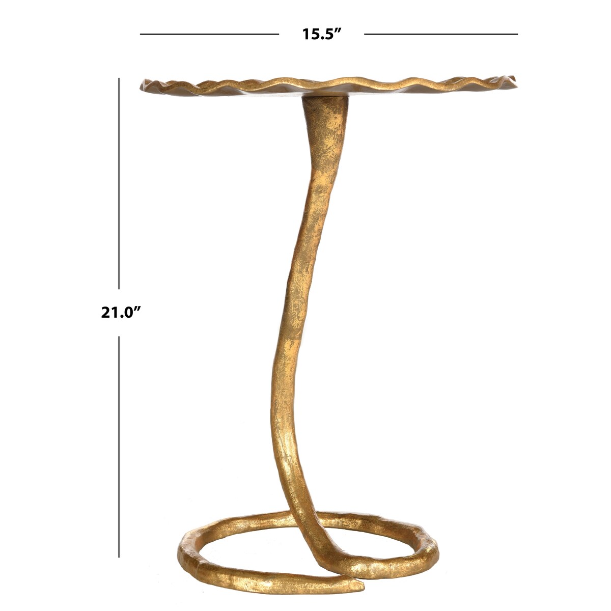 SAFAVIEH Nira Gold Side Table - 15.5" x 15.5" x 21" - 16Wx16Dx21H