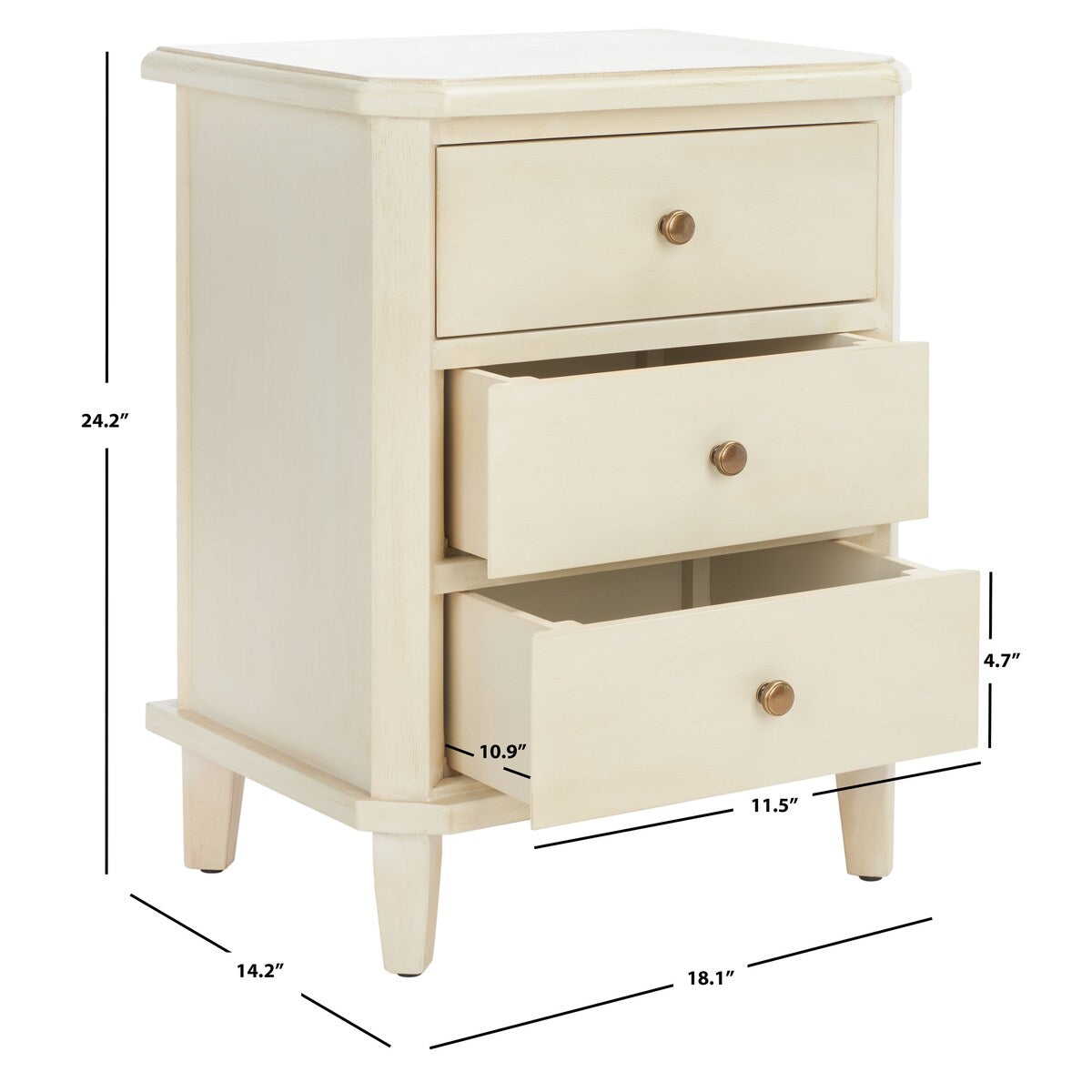 SAFAVIEH Nolia End Table - 18.1" x 14.2" x 24.2" - 18Wx14Dx24H