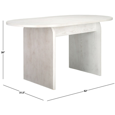 SAFAVIEH Norene Ribbed Dining Table - 62 In. W x 31.5 In. D x 30 In. H - 62Wx32Dx30H