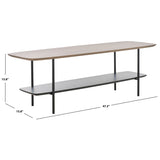 SAFAVIEH Norika Coffee Table with Lower Shelf - 47.3 In. W x 15.8 In. D x 15.8 In. H - 47Wx16Dx16H