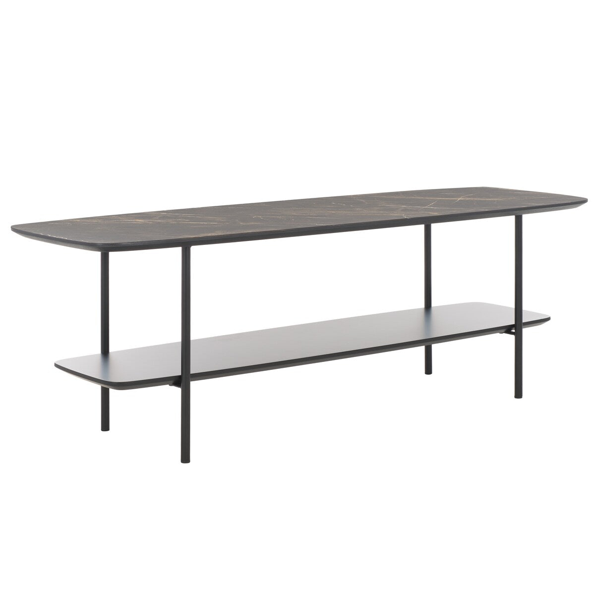 SAFAVIEH Norika Coffee Table with Lower Shelf - 47.3 In. W x 15.8 In. D x 15.8 In. H - 47Wx16Dx16H