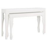 SAFAVIEH Norita White Lacquer Nesting Table - 51" x 13.3" x 31.5" - 51Wx13Dx32H