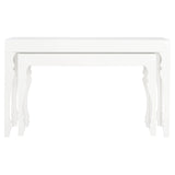 SAFAVIEH Norita White Lacquer Nesting Table - 51" x 13.3" x 31.5" - 51Wx13Dx32H