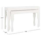 SAFAVIEH Norita White Lacquer Nesting Table - 51" x 13.3" x 31.5" - 51Wx13Dx32H