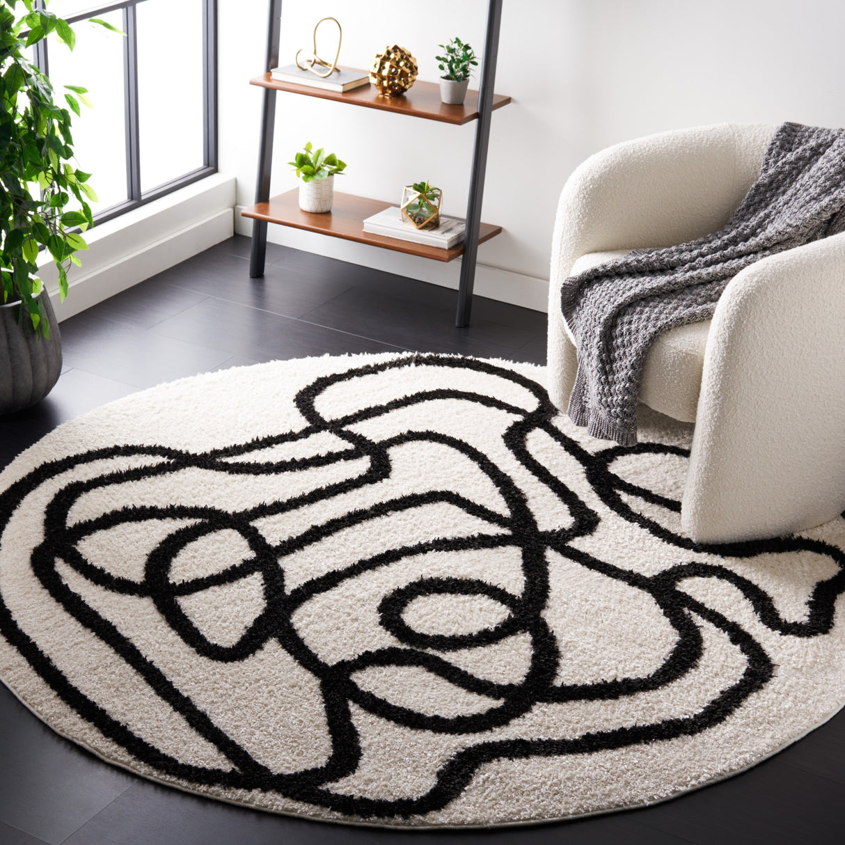 SAFAVIEH Norway Shag Judie Mid-Century Modern 1.2-inch Thick Rug