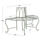 SAFAVIEH Nya Victorian Wrought Iron 50-inch Outdoor Tree Bench - 50 In. W x 24 In. D x 31 In. H - 50Wx24Dx31H