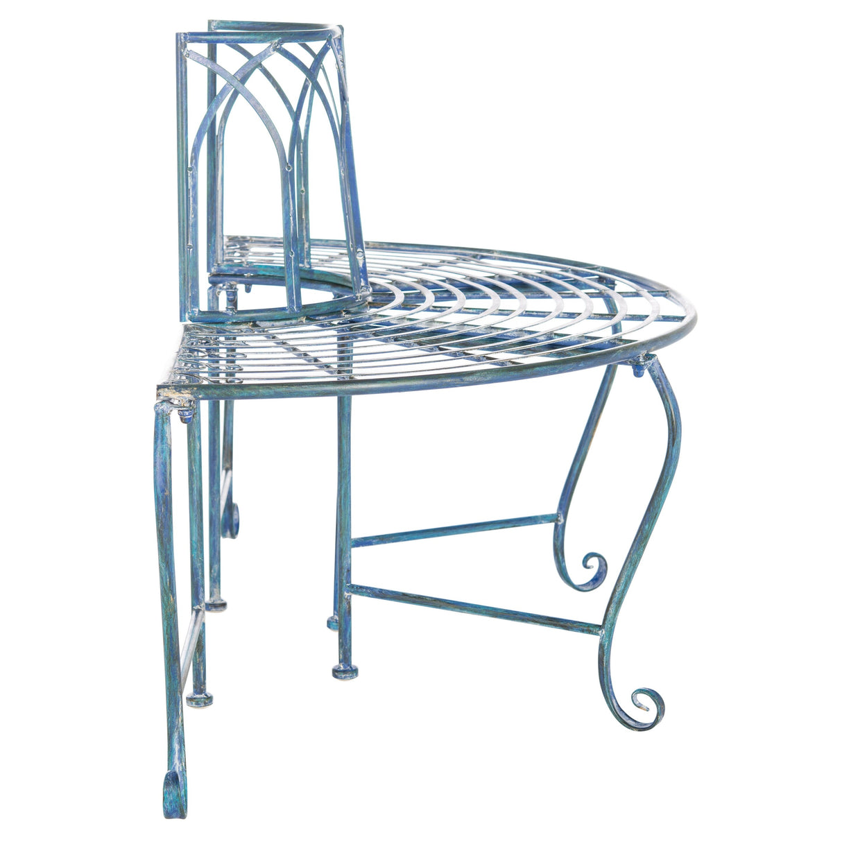 SAFAVIEH Nya Victorian Wrought Iron 50-inch Outdoor Tree Bench - 50 In. W x 24 In. D x 31 In. H - 50Wx24Dx31H