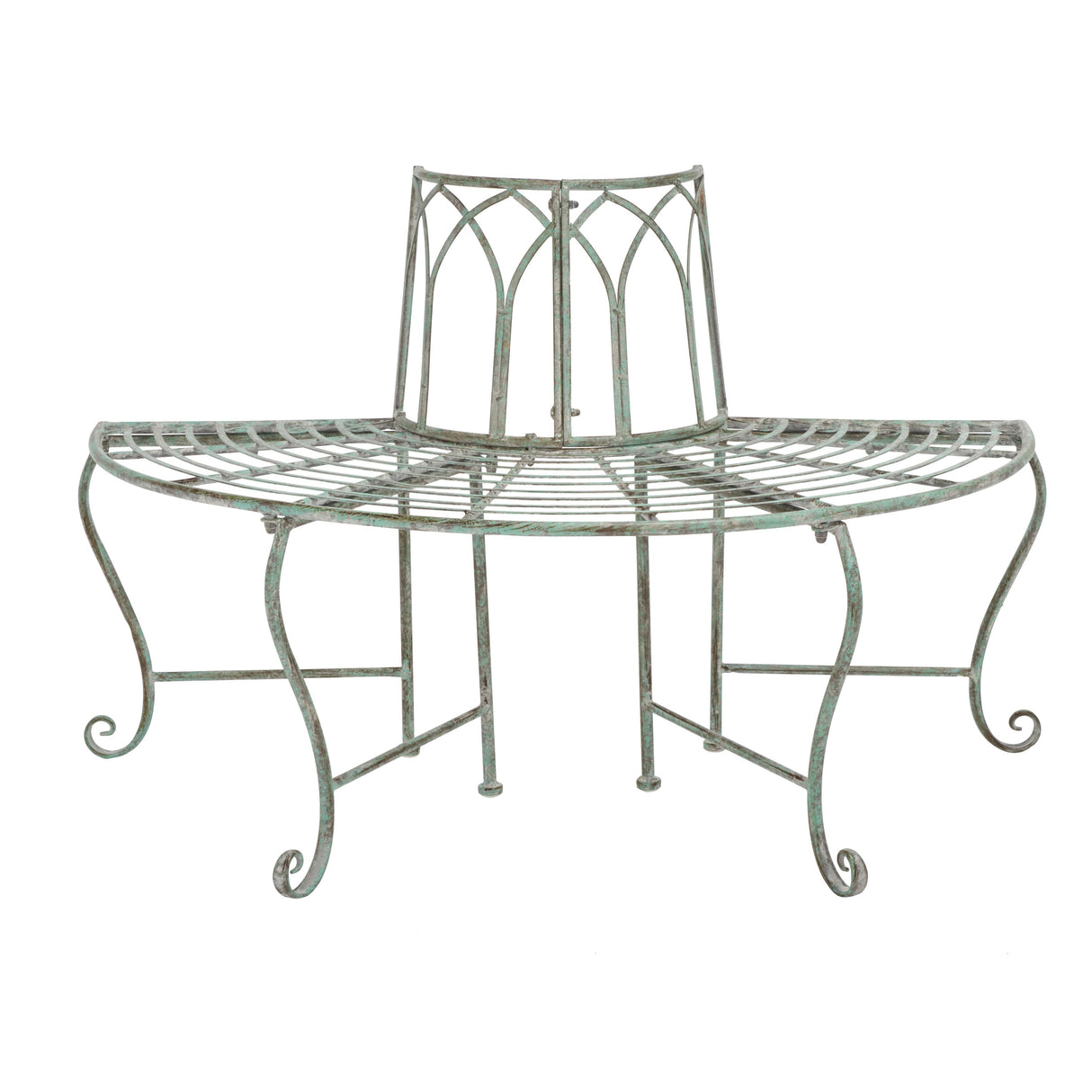 SAFAVIEH Nya Victorian Wrought Iron 50-inch Outdoor Tree Bench - 50 In. W x 24 In. D x 31 In. H - 50Wx24Dx31H