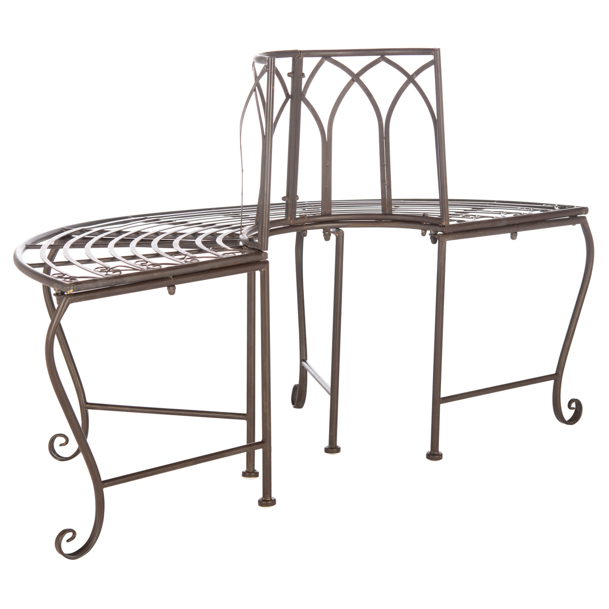 SAFAVIEH Nya Victorian Wrought Iron 50-inch Outdoor Tree Bench - 50 In. W x 24 In. D x 31 In. H - 50Wx24Dx31H