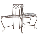 SAFAVIEH Nya Victorian Wrought Iron 50-inch Outdoor Tree Bench - 50 In. W x 24 In. D x 31 In. H - 50Wx24Dx31H