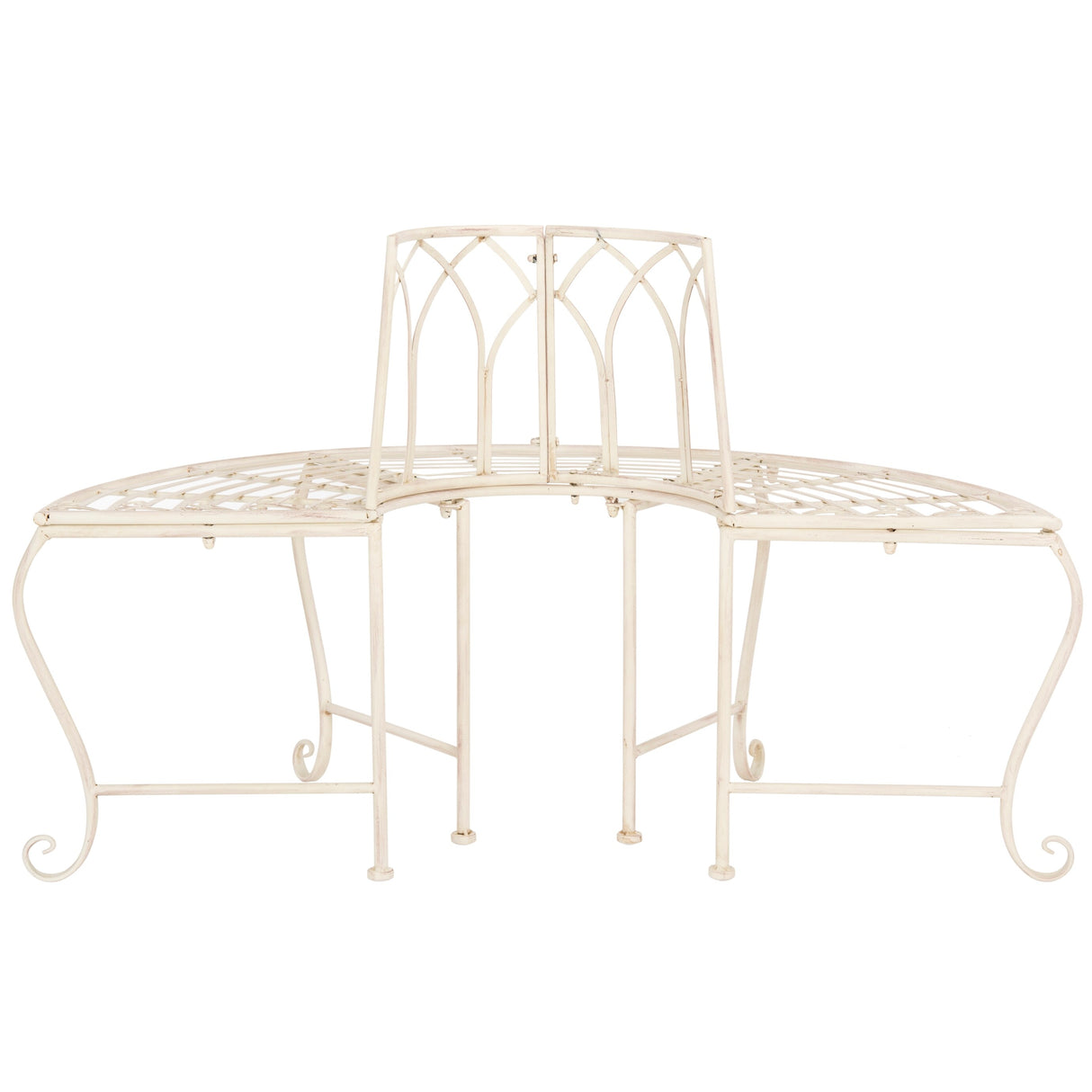 SAFAVIEH Nya Victorian Wrought Iron 50-inch Outdoor Tree Bench - 50 In. W x 24 In. D x 31 In. H - 50Wx24Dx31H