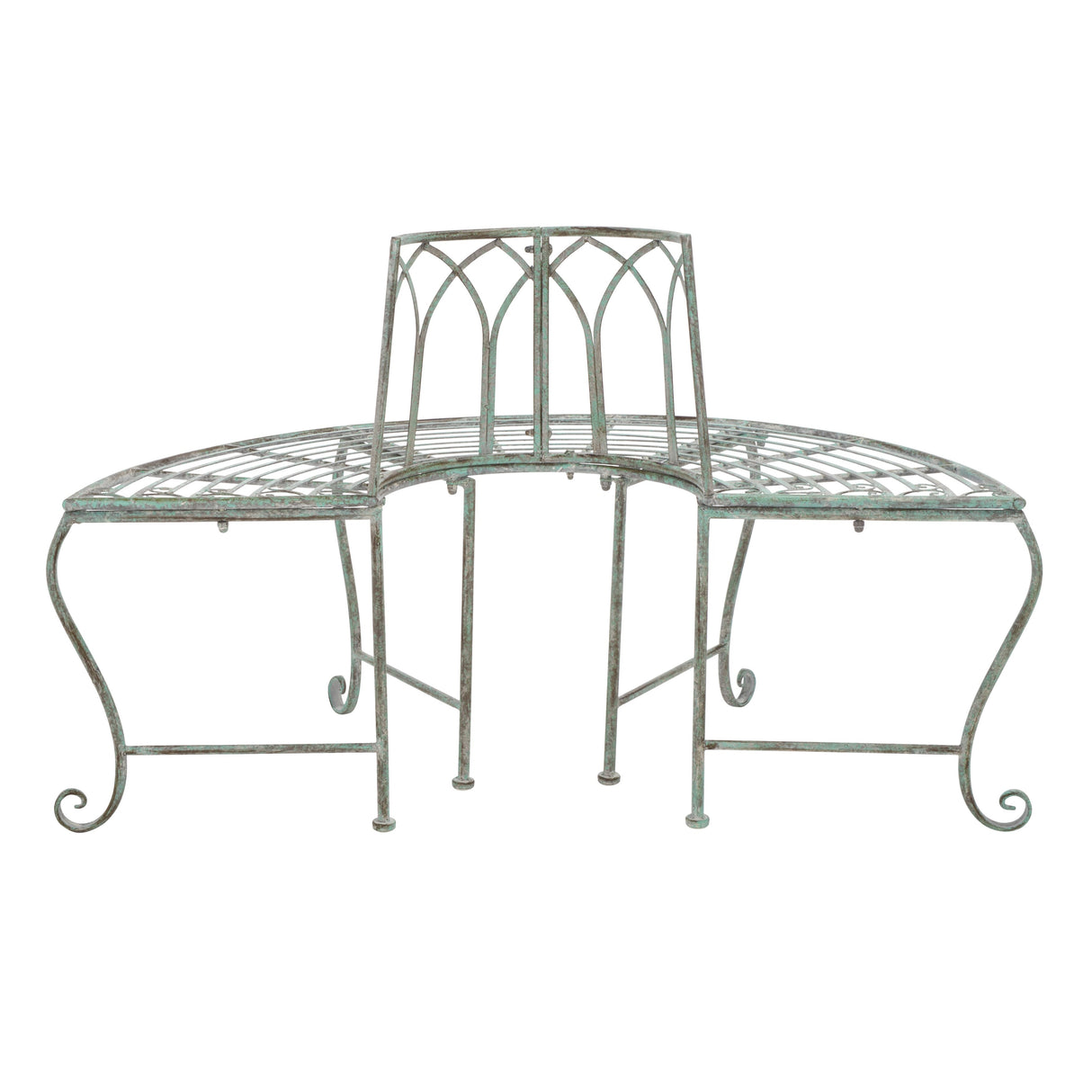 SAFAVIEH Nya Victorian Wrought Iron 50-inch Outdoor Tree Bench - 50 In. W x 24 In. D x 31 In. H - 50Wx24Dx31H