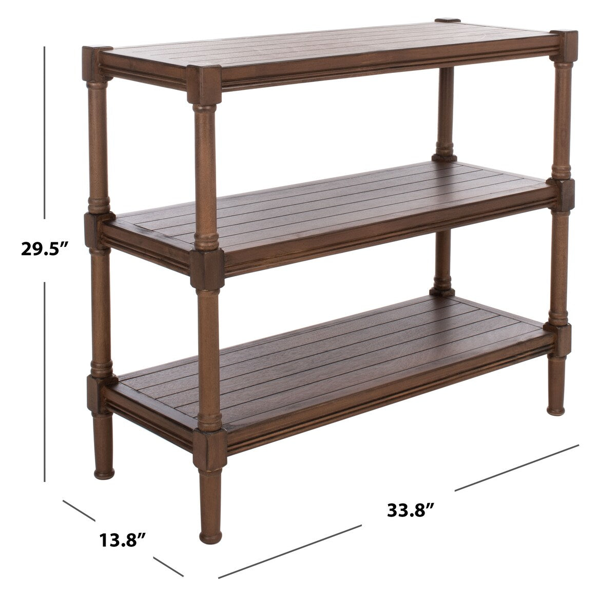 SAFAVIEH Olevia 3-Shelf Console Table - 33.8" W x 13.8" L x 29.5" H - 34Wx14Dx30H