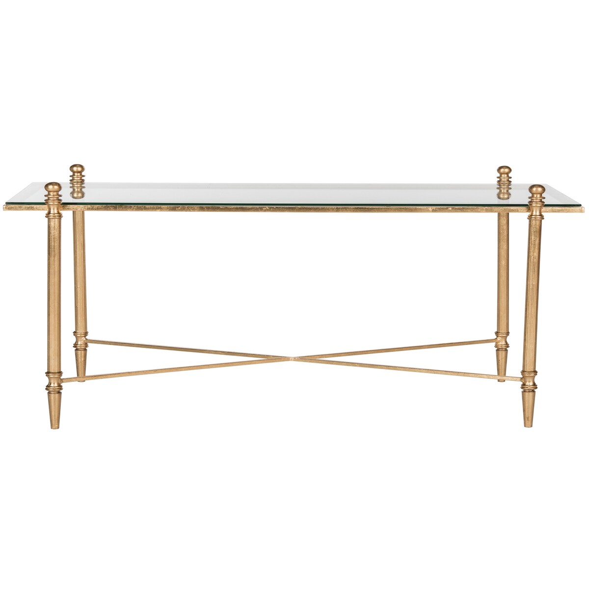 SAFAVIEH Olivera Antique Gold Leaf Coffee Table - 31.5" x 15.5" x 19.8" - 32Wx16Dx20H